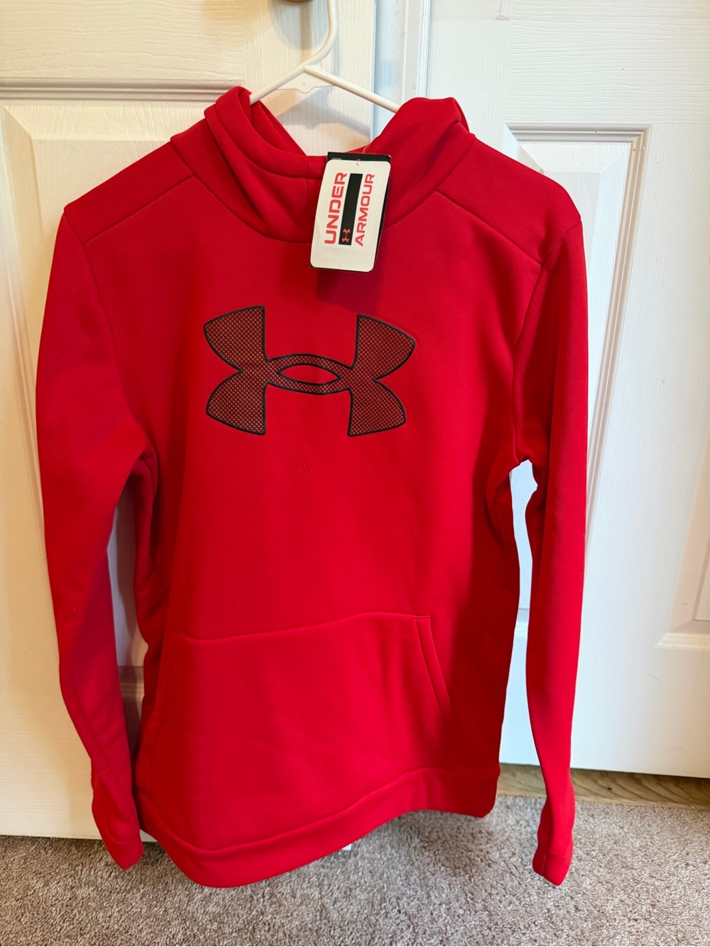 Under Armour Kids Red Hoodie with Black Logo